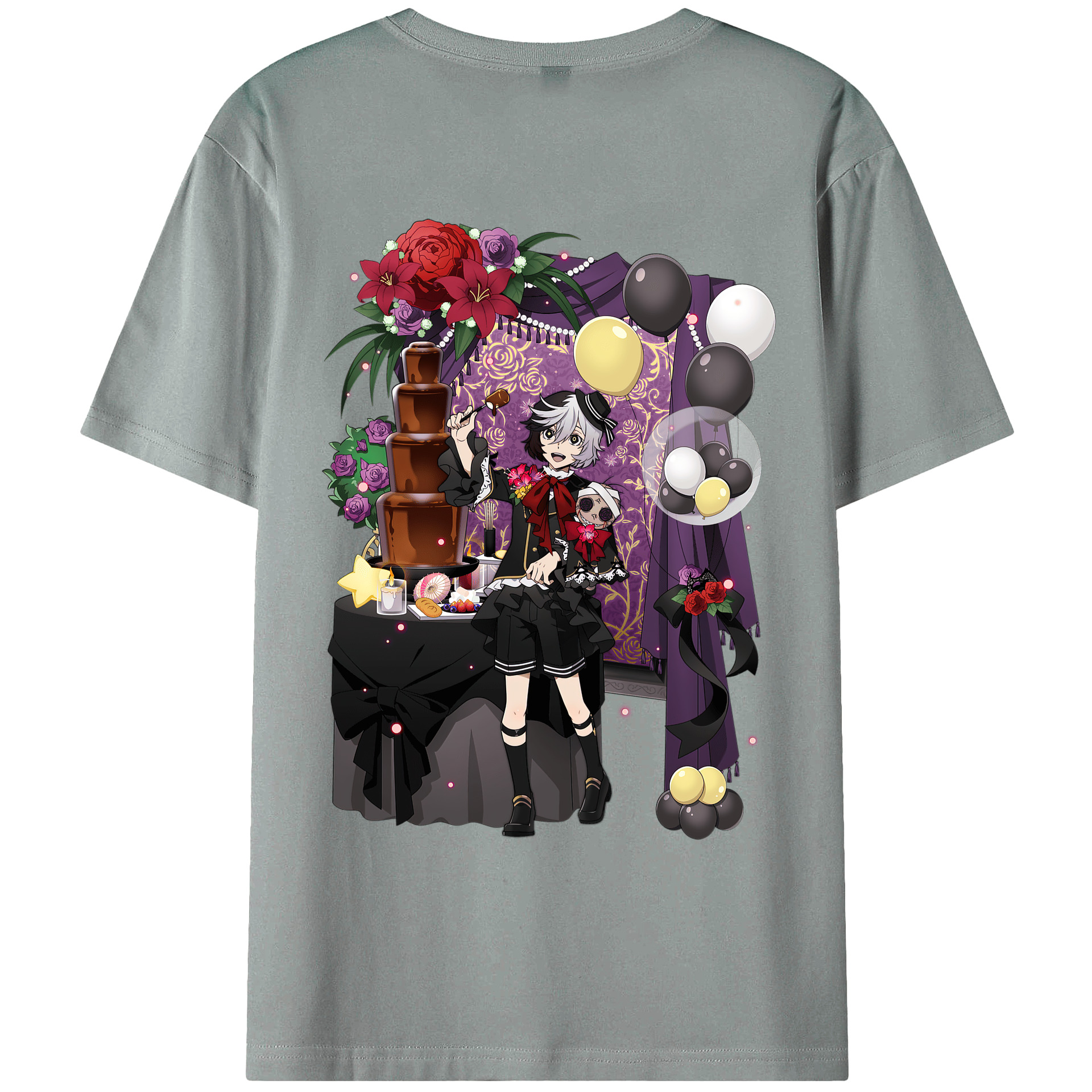 （画像用） 文豪ストレイドッグス Bungo Stray Dogs 綿100％ メンズ半袖Tシャツ（バックプリント） 通気性